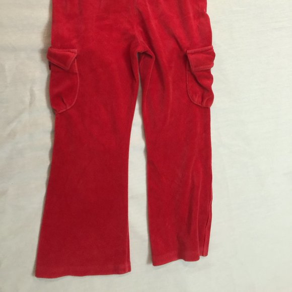 🌹  TKS GIRLS VELOUR CARGO PANTS SIZE 6X RED.🌹 - Picture 5 of 5